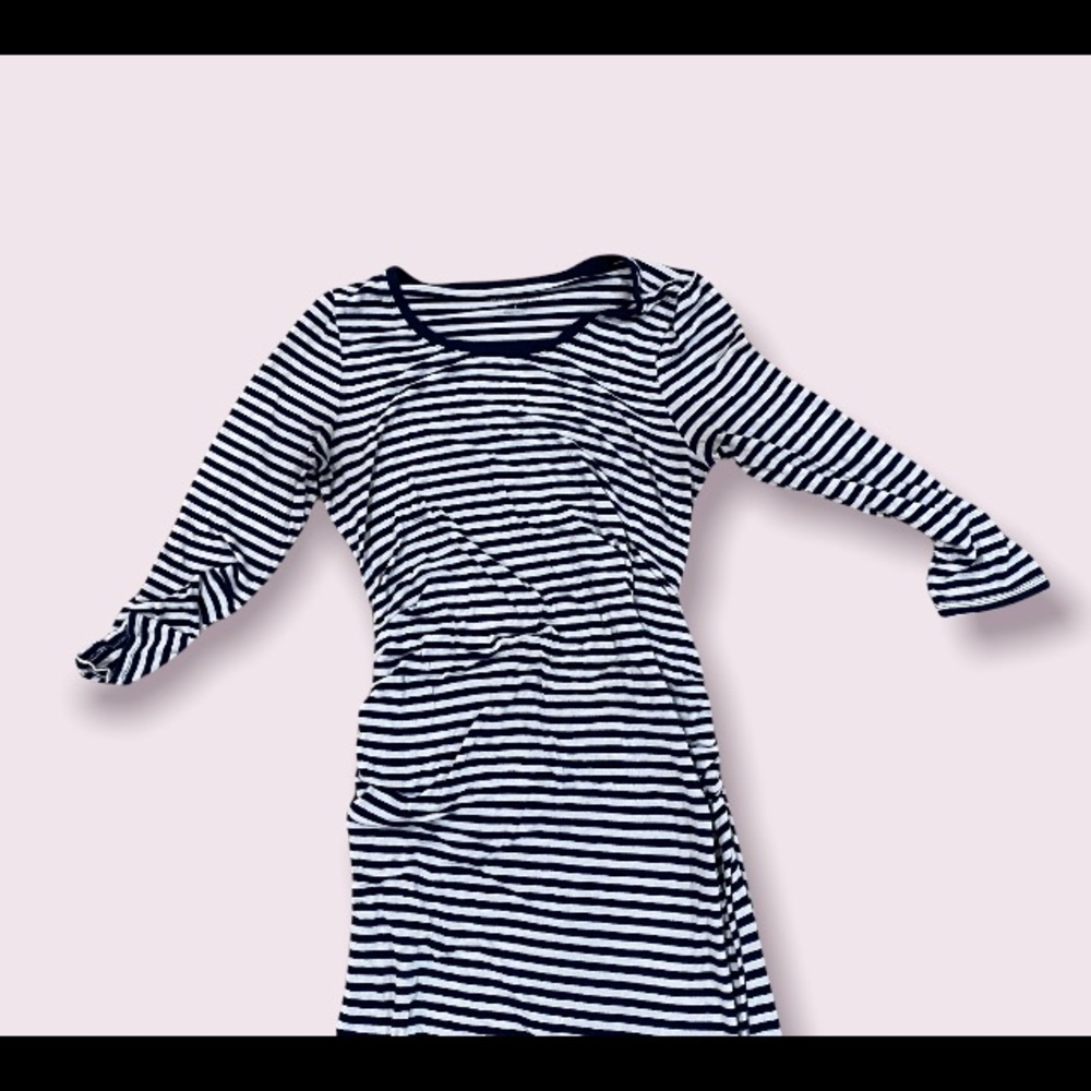 Merona Navy Blue Striped Maternity Dress
